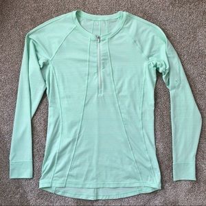 Light Green Athleta Pacifica Half Zip Shirt, Small
